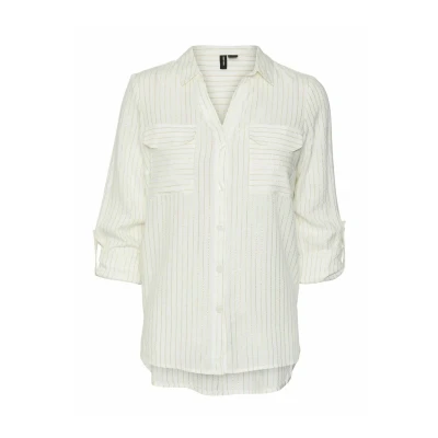 Abbildung von Vero Moda Vmbumpy Hemdbluse, Damen, Größe: Medium, Snow white