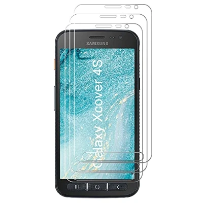 Abbildung von J&amp;D Kompatibel für Samsung Galaxy Xcover 4S/Samsung 4 Gehärtetes Glas Schutzfolie, 3 Pack Vorgespanntes Nicht Ganze Deckung Displayschutz 4S