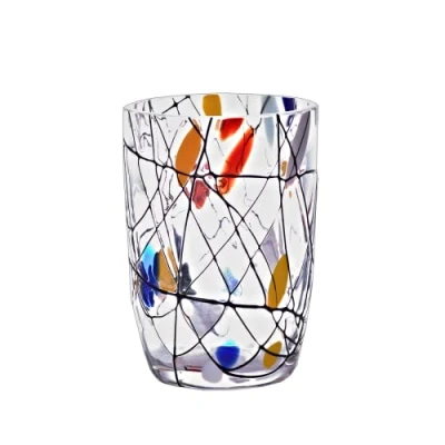 Abbildung von CRISTALICA Trinkglas Becher Maria mit Fadendekor Punkte Kristallglas 250 ml