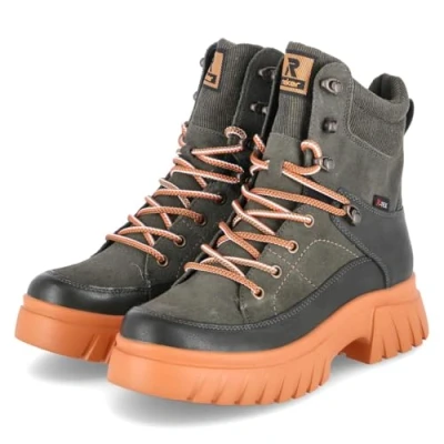 Abbildung von Rieker Evolution Plateaustiefelette, Damen, Größe: 43, Khaki glutorange Schuhe