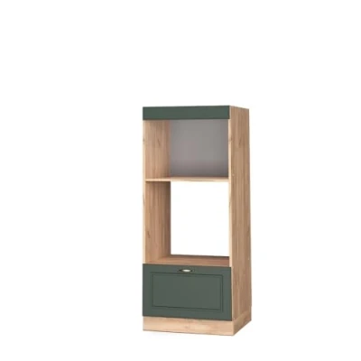 Abbildung von Vicco Mikrowellenumbauschrank Fame Line, Grün Gold Landhaus/Goldkraft Eiche, 60 cm offen