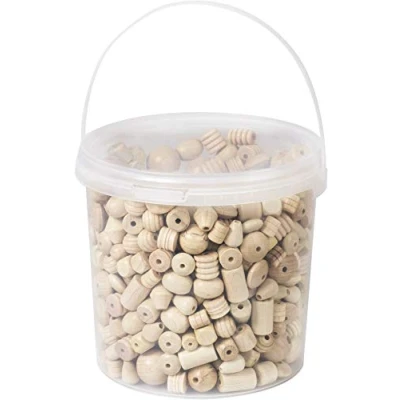 Abbildung von Knorr prandell 216039903 Holzperlen im Eimer 2,5 Liter , natur, seidenmatt