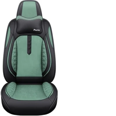 Abbildung von nenyan Autositzbezüge Komplett Set Universal in Premium Design Schonbezüge für die Vordersitze &amp; Rückbank Auto Sitzbezüge Airbag Geeignet Wasserdicht Sitzbezug Grün