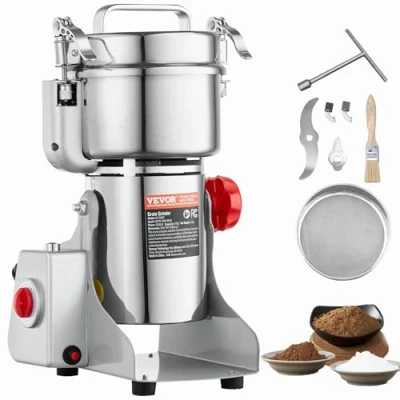Abbildung von VEVOR Elektrische Getreidemühle 2000W Maschine Maismühle 500g Gewürzemühle
