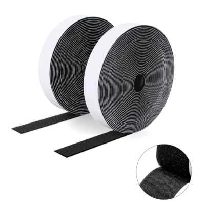 Abbildung von SUTOUG Klettband 20 mm x 5 m, Industriell, Selbstklebend, schwarz, extra starker Klebstoff für Innen und Außenbereich
