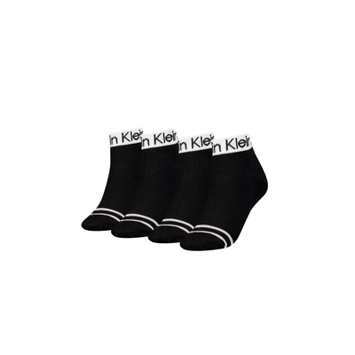 Abbildung von Calvin Klein Underwear Women Quarter LOGO ZOEY ECOM 4 PACK Socken, Damen, Größe: 37 41, Black