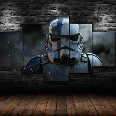 Abbildung von GSDFSD Bilder Sturmtruppler Star Wars Movie Wandbild 200 X 100 cm Vlies Leinwand Bild Format Wandbilder Wohnzimmer Wohnung Deko Kunstdrucke 5 Teilig Fertig Zum Aufhängen