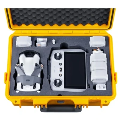 Abbildung von Lykus Titan MM410 Wasserdicht Tasche/Koffer/Case (Gelb) für DJI Mini 4 Pro/Mini 3/Pro und RC 2/RC/RC N2/N1, Unterstützung 7 Akkus Gurt [NUR Koffer]