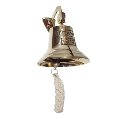 Abbildung von zeitzone Schiffsglocke Titanic 1912 Wandglocke Messing Tür Glocke Maritim ⌀ 12 cm