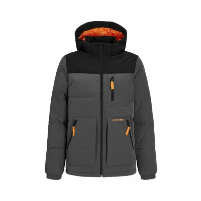 Abbildung von JACK&amp;JONES JUNIOR Jungen JJEOTTO Puffer Jacket MNI Pufferjacke, Asphalt/Detail:Black Blocking/Exuberance Print, 110