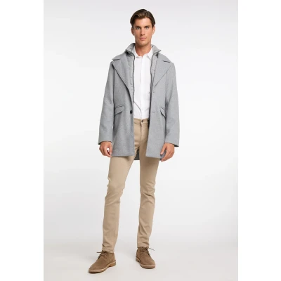 Abbildung von DREIMASTER klassischer Herren Übergangsmantel aus Wollmischung M / Grau Melange 75% Polyester 15% Wolle 8% Polyacryl 2% Viskose