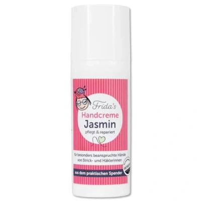 Abbildung von Frida’s 50 ml Handcreme Jasmin pflegt und repariert Pflege Wolle Stricken Häkeln Kosmetik