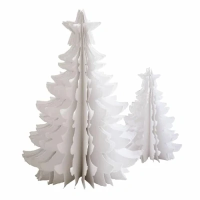 Abbildung von Loberon Deko Baum 2er Set Amuré, charmanter DIY Look, Weihnachtsschmuck, Festdekoration, Weihnachtsdekoration, Weihnachten, Papier aus Baumwollfasern, Eisen, weiß