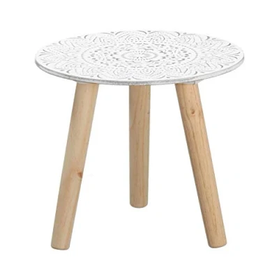 Abbildung von Spetebo Beistelltisch ca. 30 cm weiß mit Dekor (Stück, 1 St., Beistelltisch), Dekorativer kleiner x