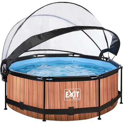 Abbildung von EXIT Pool mit Abdeckung ø244cm Wood