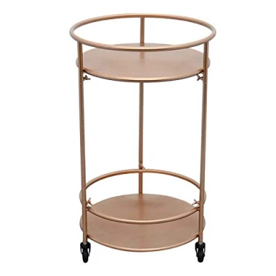 Abbildung von Monster Shop Servierwagen Teewagen Minibar Bar Cart Beistellwagen Rollwagen Rollen Allzweckwagen 2 Etagen Rosé Gold
