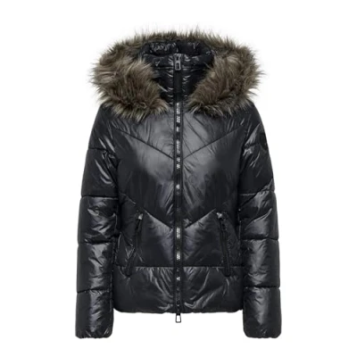 Abbildung von ONLY Onlfever Short Puffer LIFE Winterjacke, Damen, Größe: Small, Black