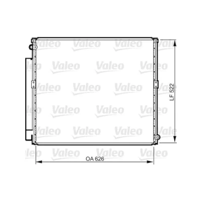 Abbildung von VALEO 814203 Klimakondensator mit Trockner Aluminium 522 R 134a TOYOTA: Land Cruiser Prado 120, 90
