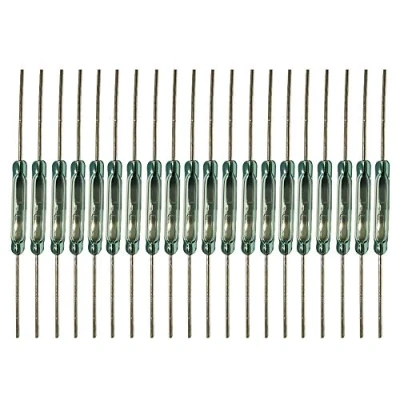 Abbildung von Gebildet 20Stück Reed Schalter, Kontakt, Magnet in der Nähe Schaltkreis verbinden, entfernt unterbrechen, magnetischer Induktionsschalter (2mm x 14mm)
