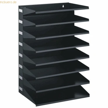 Abbildung von Durable Sortierreck (mit 8 Ablagefächern), für Tisch oder Wand, grau, 336110