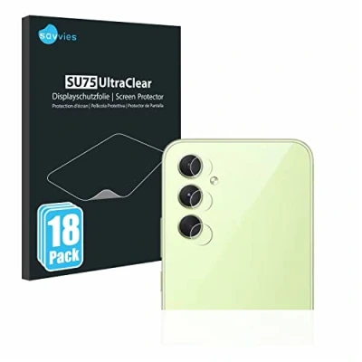 Abbildung von Savvies 18 Stück Schutzfolie für Samsung Galaxy A54 5G (NUR Kameraschutz) Displayschutz Folie Ultra Transparent