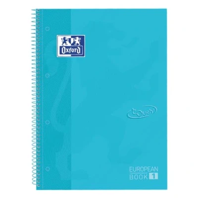 Abbildung von Oxford A4 European Book 1, kariert, 160 Seiten mit farbigen Rändern, Touch Hardcover, Whiteboard, pastell blau