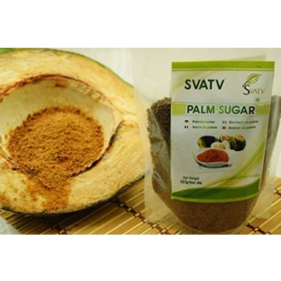 Abbildung von SVATV braunes Palmzucker Pulver, natürliches Süßstoffpulver, glutenfrei, Süßungsmittel, raffinierte Zuckeralternation, Ersatz für Backen, ohne Konservierungsstoffe, künstliche Aromen, 227 g
