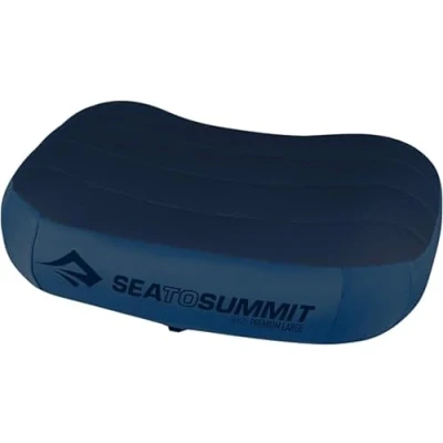 Abbildung von Sea to Summit Aeros Ultralight Deluxe Reisekissen L Leicht zum Aufblasen rutschfest Ultra SIL Reißverschluss Tasche Camping &amp; Fahrradtouren 42 x 30 13cm Navy Blue 114g