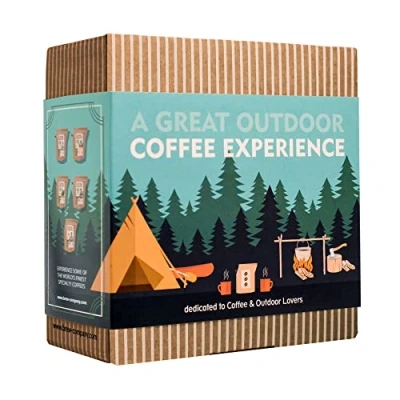 Abbildung von Kaffee Geschenk Set zum Außenbereich 7 Beste Single Estate Spezialitäten &amp; Bio Kaffees Aus Aller Welt Brauen Genießen Sie Jederzeit Überall Kaffeeliebhaber Geschenkidee für Männer Frauen