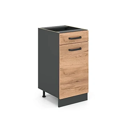 Abbildung von Vicco Unterschrank R Line, Goldkraft Eiche/Anthrazit, 40 cm ohne Arbeitsplatte