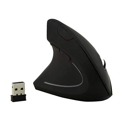 Abbildung von Wireless Vertikale Maus, Ergonomische Optische Maus Vertical Gaming Mäuse, 6 Tasten Wiederaufladbare Funkmaus, 800/1200/1600 DPI, USB Empfänger, 2,4G Kabellose, für Win/OS X/Laptop/PC