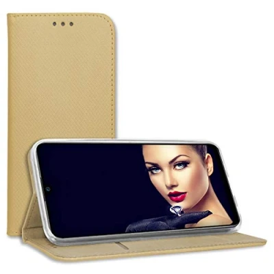 Abbildung von mtb more energy® Klapphülle Smart Magnet kompatibel mit Apple iPhone 12, 12 Pro (6.1&#039;&#039;) Gold Bookstyle Klapp Cover Hülle Wallet Case