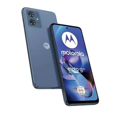 Abbildung von Motorola Mobility Moto g54 5G (6,5&quot; FHD+ Display, 50 MP Dual Kamera, 8/256 GB, 5000 mAh, Android 13) Indigo Blue (veganes Leder), inkl. Schutzcover + Handyhalterung [Exklusiv bei Amazon]