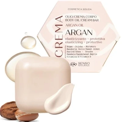 Abbildung von Festkörperöl ARGAN feuchtigkeitsspendende Körpercreme elastisch für straffe Haut beugt Tonusverlust und Dehnungsstreifen vor Vitamin E Vegan entspricht 500 ml Flüssigkeit