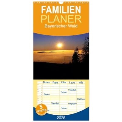 Abbildung von Familienplaner 2025 Bayerischer Wald mit 5 Spalten (Wandkalender, 21 cm x 45 cm), CALVENDO