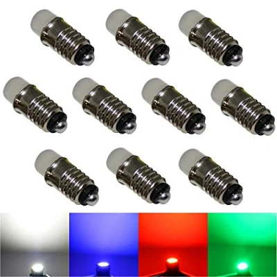 Abbildung von 10x LED E5,5 Lämpchen Birnchen Birne 12V kaltweiß blau grün rot (kaltweiß) Modellbau