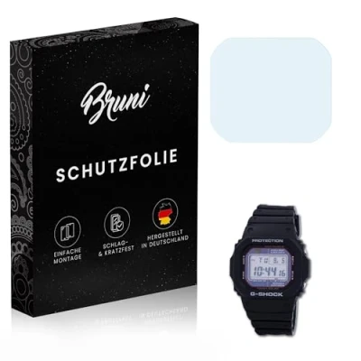 Abbildung von Bruni Schutzfolie kompatibel mit Casio GW M5610 1 Folie, glasklare Displayschutzfolie (2X)