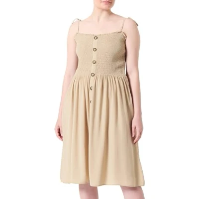 Abbildung von ONLY Damen ONLANNIKA S/L Smock Dress WVN NOOS Sommerkleid, Beige, 40