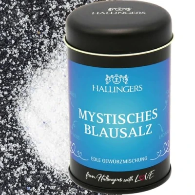 Abbildung von Hallingers Mystisches Blausalz Premium Salz für Meersfrüchte, Fleisch &amp; Trüffel (Dose) Adventskalender Neuheiten befüllen Neues Zuhause Ruhestand Genesung