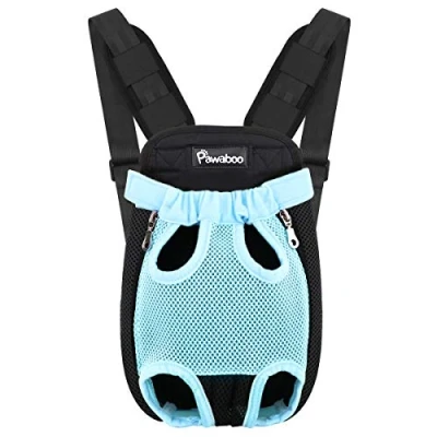 Abbildung von Pawaboo Haustier Rucksack Hund Tragetasche, Verstellbar Beinen heraus Rucksäcke Tragbar Reisetasche, Atmungsaktiv und Bequem Speziell für Klein Mittler Hunde Katzen Welpen S Blau