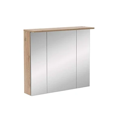 Abbildung von Schildmeyer Spiegelschrank &quot;Nora&quot;, Breite 80,5 cm, 3 türig, LED Beleuchtung, Schalter /Steckdosenbox