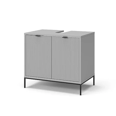Abbildung von Vicco Waschbeckenunterschrank Eliza, Grau, 70 x 63 cm mit Türen und Schublade