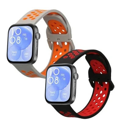 Abbildung von kwmobile 2X Sportarmband kompatibel mit Huawei Watch Fit 3 Armband Fitnesstracker Band Set aus TPU Silikon