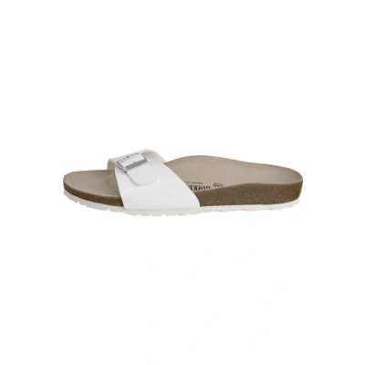 Abbildung von Birkenstock Madrid BF Narrow Pantolette flach, Damen, Größe: 43, Weiss Schuhe