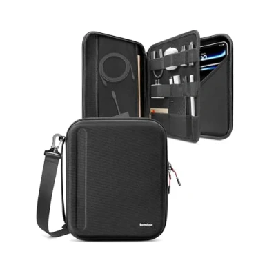 Abbildung von tomtoc Portfolio Schultertasche für 13 Zoll iPad Pro M4 2024 OLED, Air M2 2024, 12,9 6/5 M2&amp;M1, Sleeve Hartschale Magic/Smart Keyboard/Adapter/Kabel/USB Hub/Apple Pencil