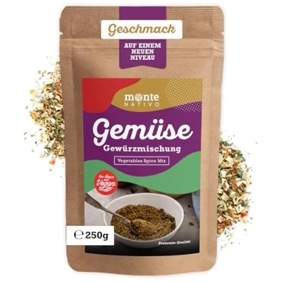 Abbildung von Gemüse Gewürz Monte Nativo (250g) Schonend getrocknetes Grillgemüse Allrounder perfekt zum Kochen Gewürzmischung Pulver ideal für Suppen und Eintöpfen