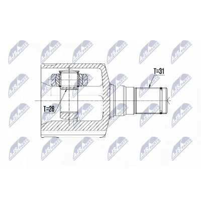 Abbildung von NTY NPW FR 095 Gelenksatz Automatikgetriebe Vorderachse links FORD: S Max Mk1, Galaxy Mk2 MPV, MONDEO 4 Turnier