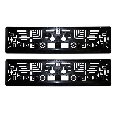 Abbildung von 2er Set Kennzeichenhalter Nummernschildhalter Schwarz Kennzeichenhalterung KFZ PKW Nummernschild Halter