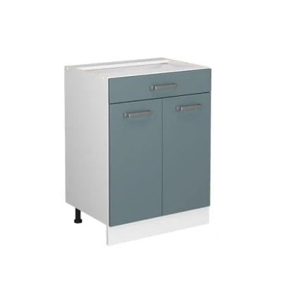 Abbildung von Vicco Küchenunterschrank R Line, Blau Grau/Weiß, 60 cm mit Schublade, ohne Arbeitsplatte