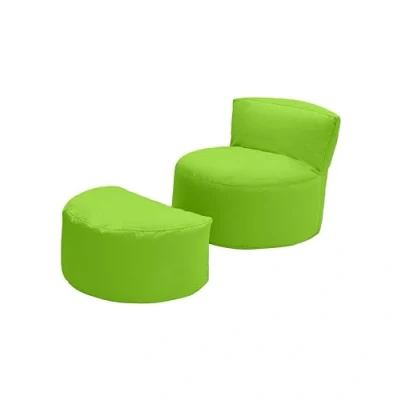 Abbildung von Loft 25 Kinder Sitzsack mit Fußhocker, füllung, Sessel Flauschig für Kinder, Kinderzimmer, Bean Bag Bodenkissen Kindersitzsack,Kinder (Limette)